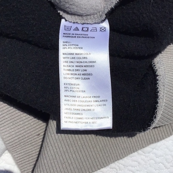 Urban Outfitters L Colorblock Boxy Hooded Sweatshirt with Black White & Grey - Picture 9 of 12